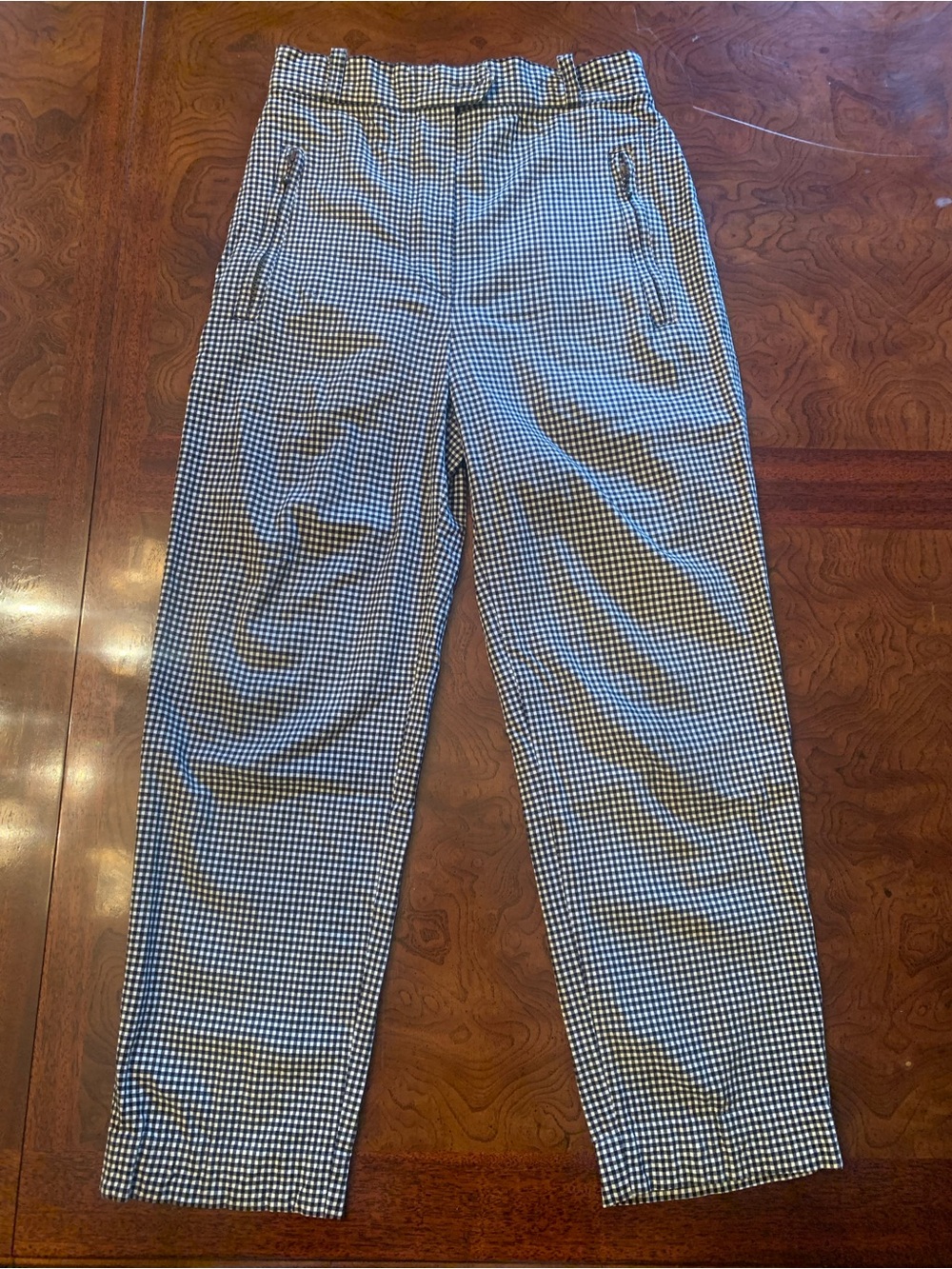 Escada Black and White Checked Pants